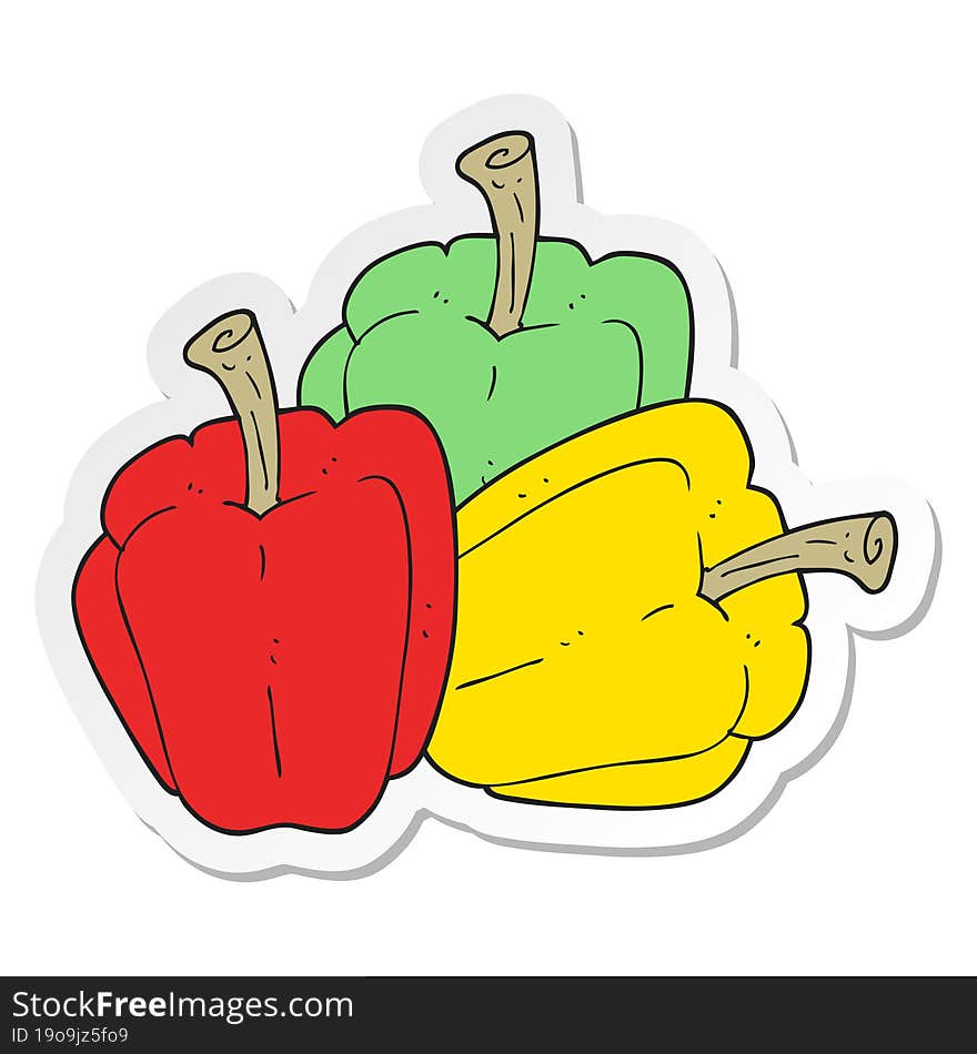 Sticker Of A Cartoon Pepper