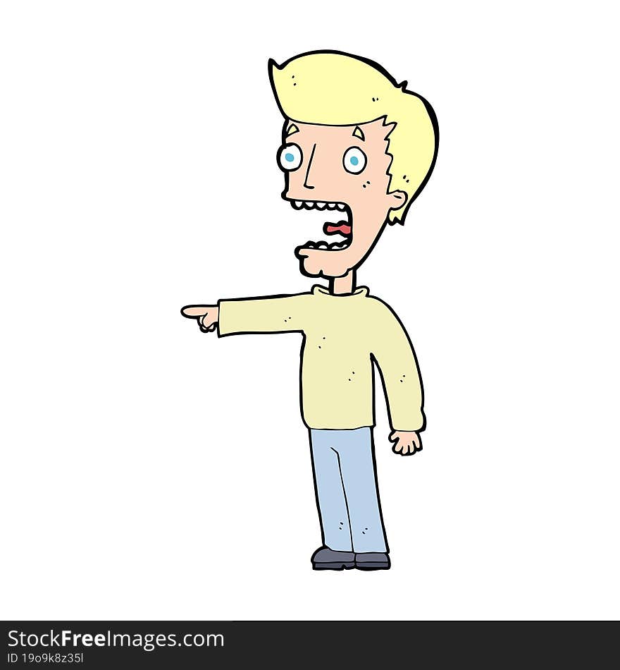 Cartoon Terrified Man