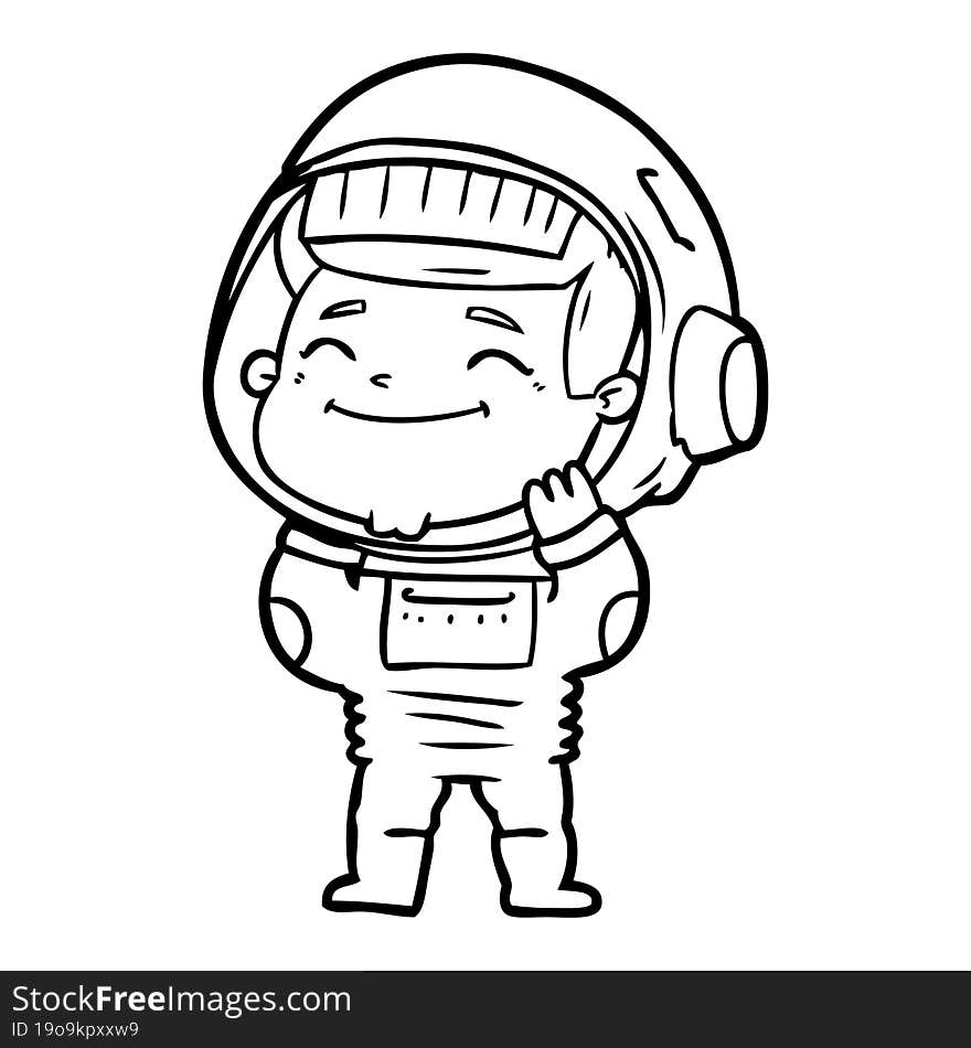 happy cartoon astronaut. happy cartoon astronaut