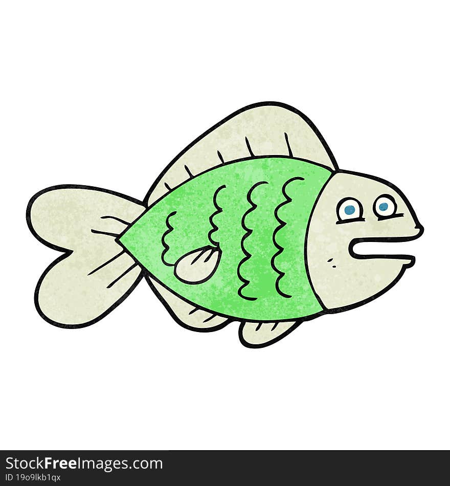 retro cartoon funny fish