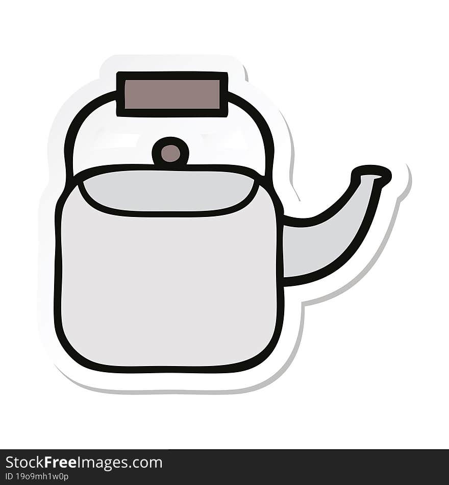 sticker of a cute cartoon kettle pot