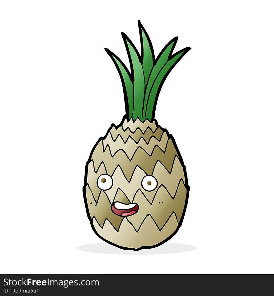 cartoon happy pineapple