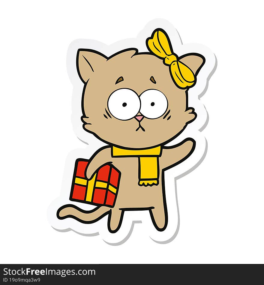 Sticker Of A Cartoon Cat