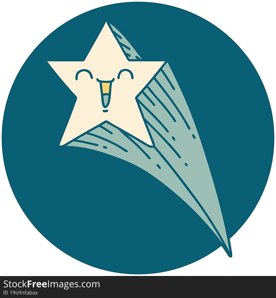 icon of tattoo style shooting star