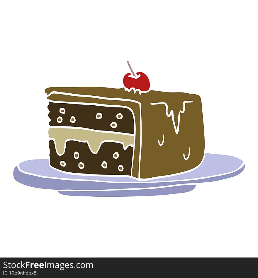 cartoon doodle slice of cake