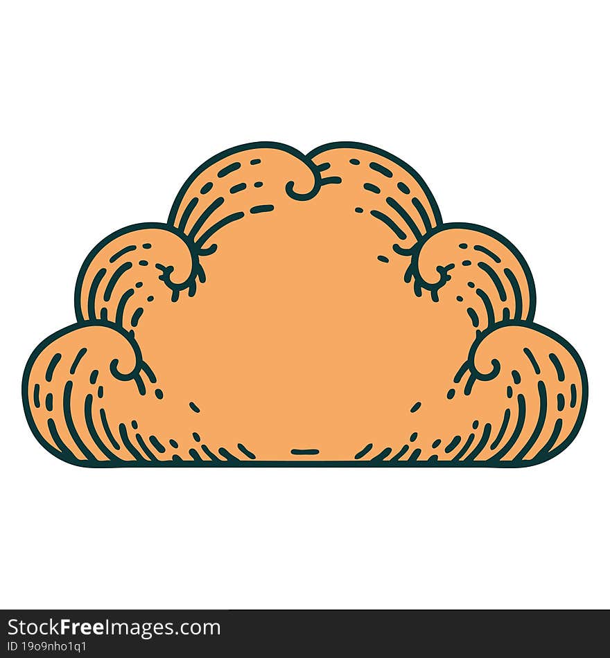 tattoo style icon of a cloud