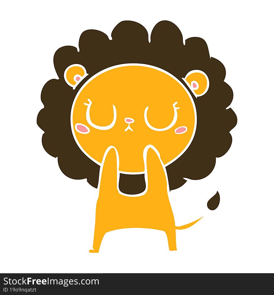 flat color style cartoon lion