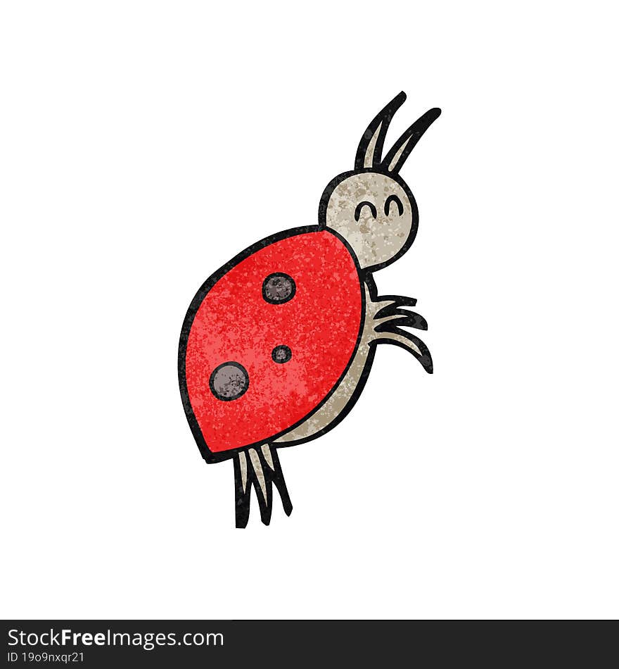 freehand textured cartoon ladybug