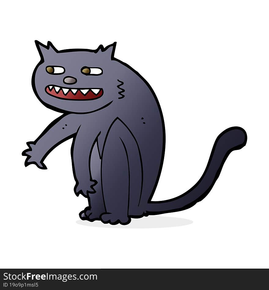 cartoon black cat