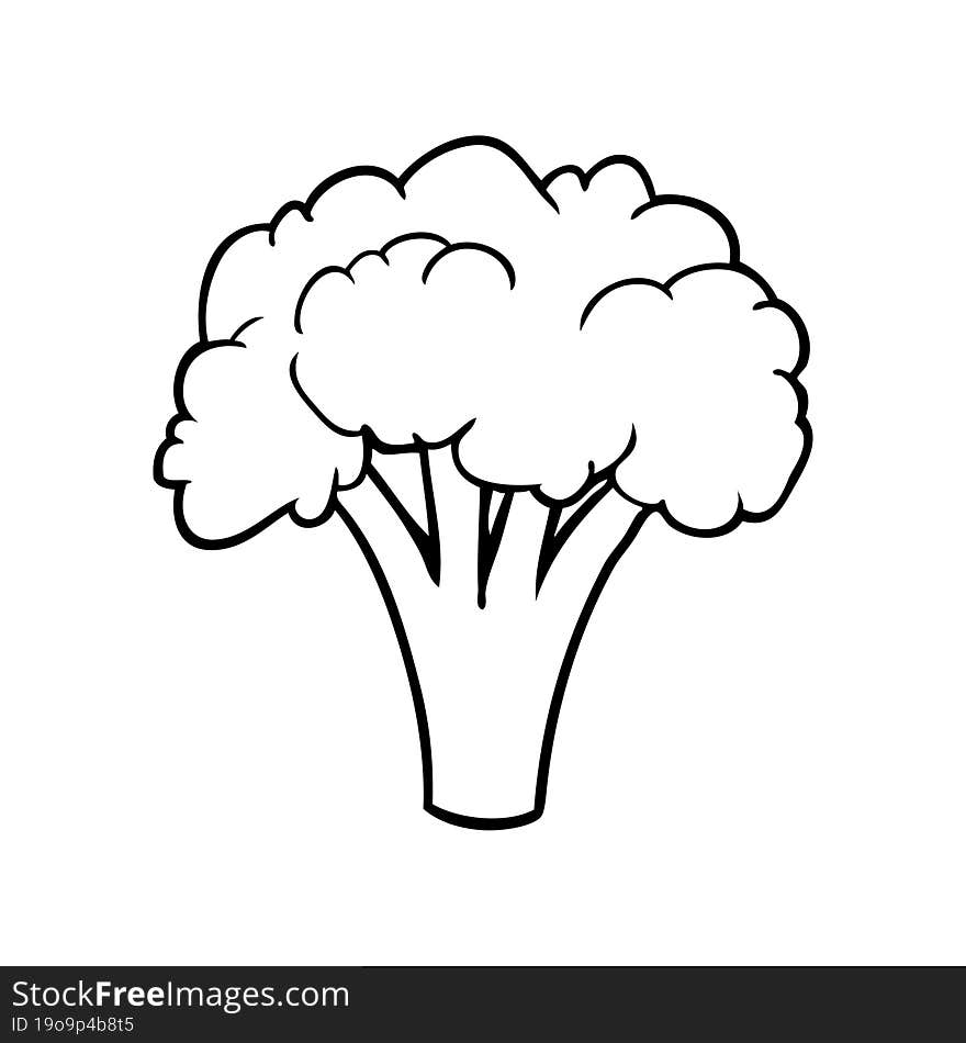 line drawing of a broccoli. line drawing of a broccoli