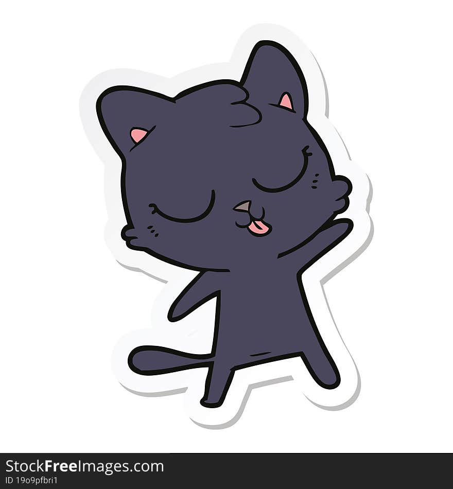 sticker of a cute cartoon cat