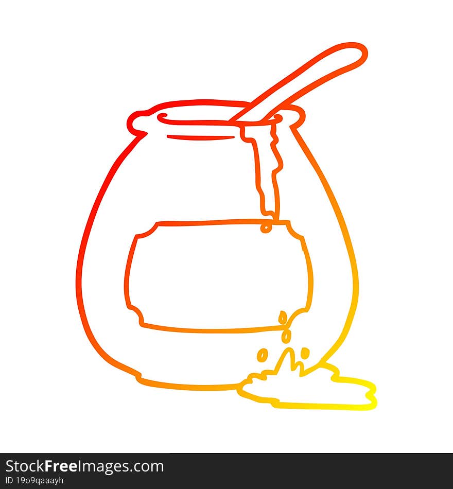 warm gradient line drawing of a honey pot