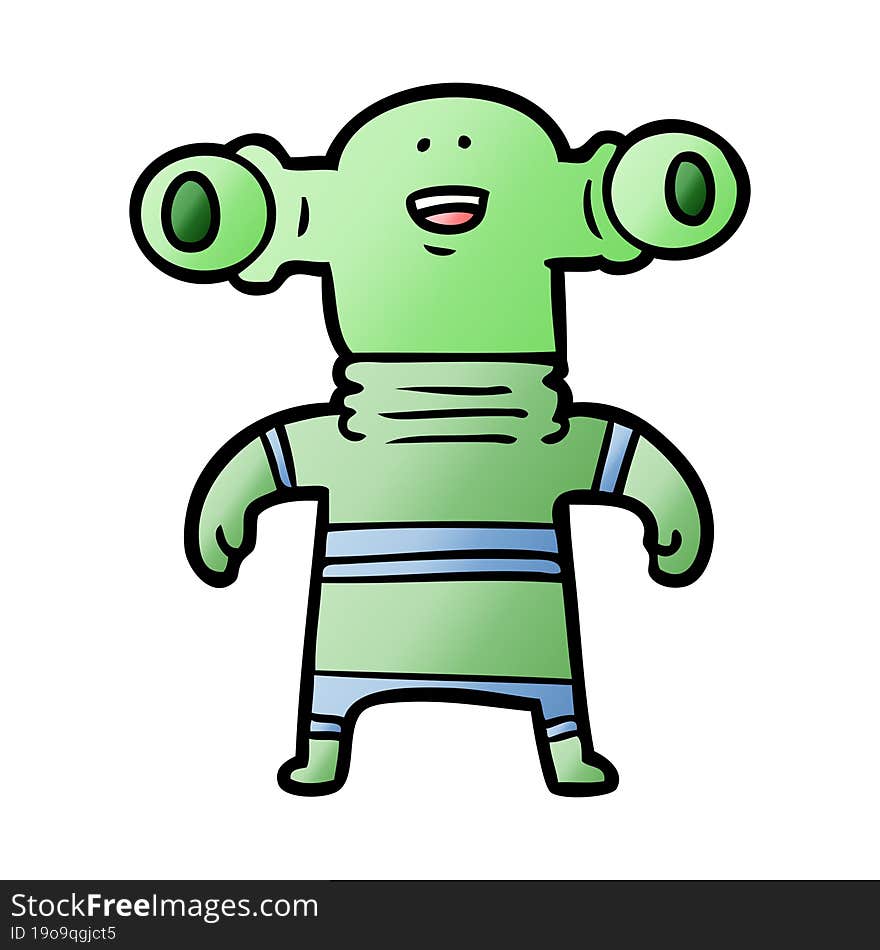 friendly cartoon alien. friendly cartoon alien