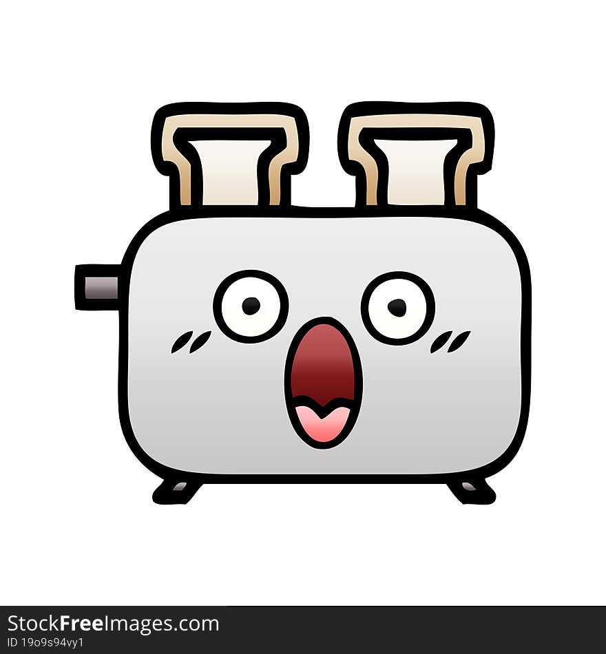 gradient shaded cartoon of a toaster