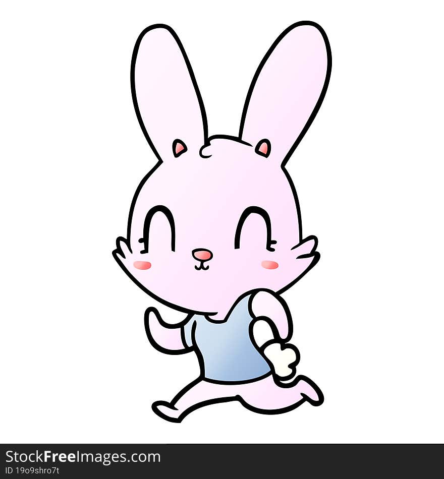 cute cartoon rabbit running. cute cartoon rabbit running