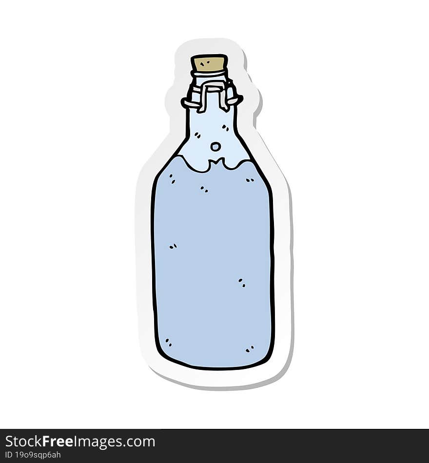 Sticker Of A Cartoon Old Style Water Bottle