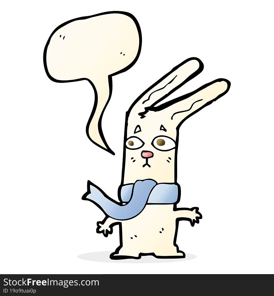 cartoon rabbit with speech bubble