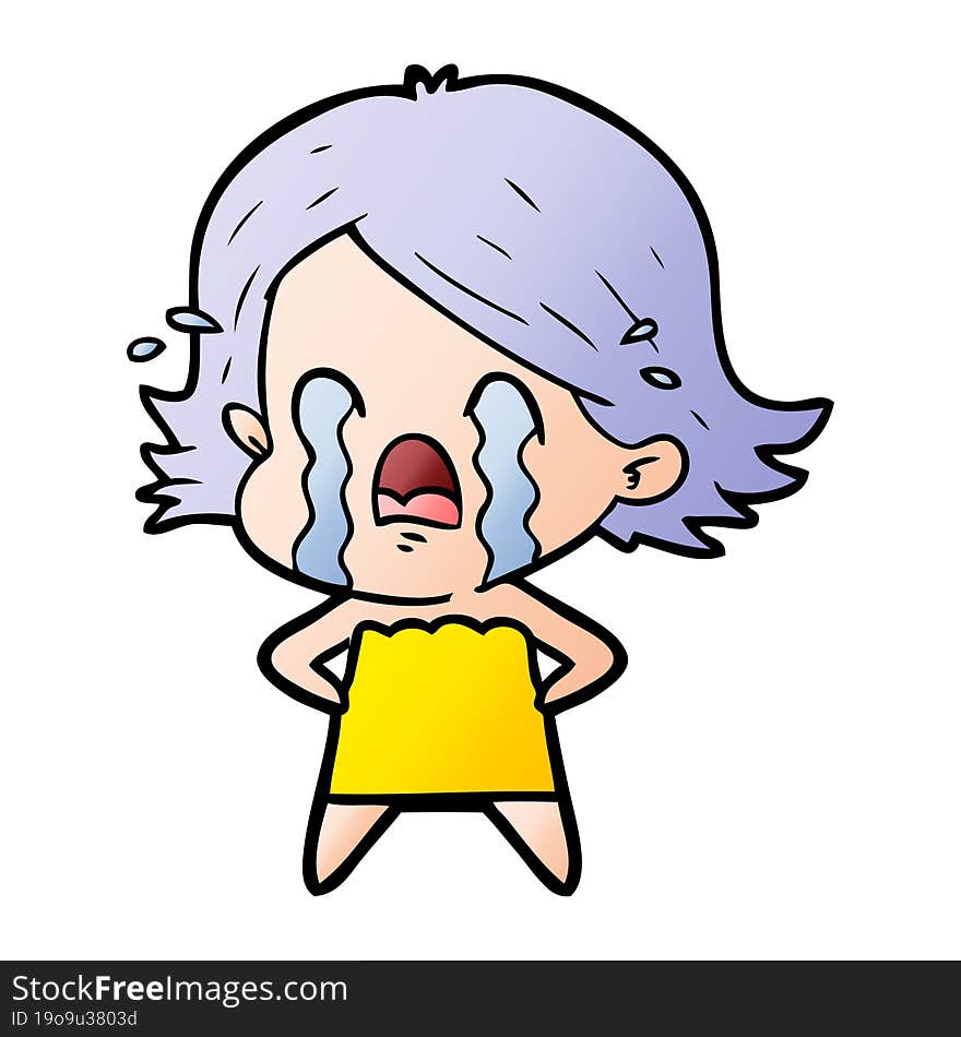 cartoon woman crying. cartoon woman crying