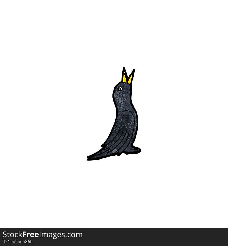 cartoon black bird