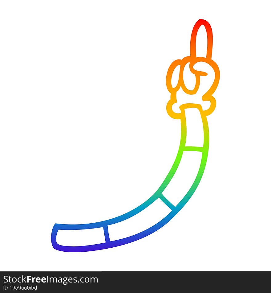 Rainbow Gradient Line Drawing Cartoon Retro Hand Gestures