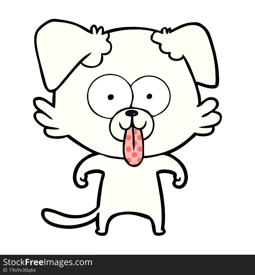 cartoon dog with tongue sticking out. cartoon dog with tongue sticking out