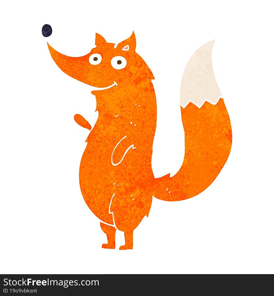 cartoon waving fox