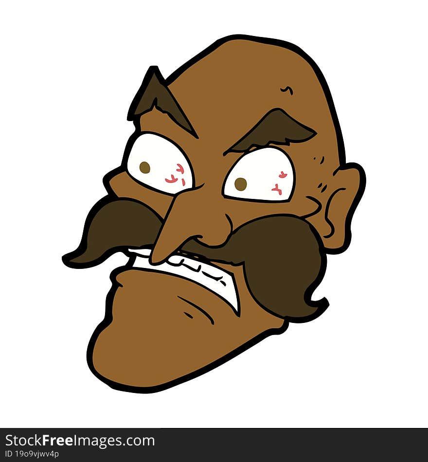 cartoon angry old man