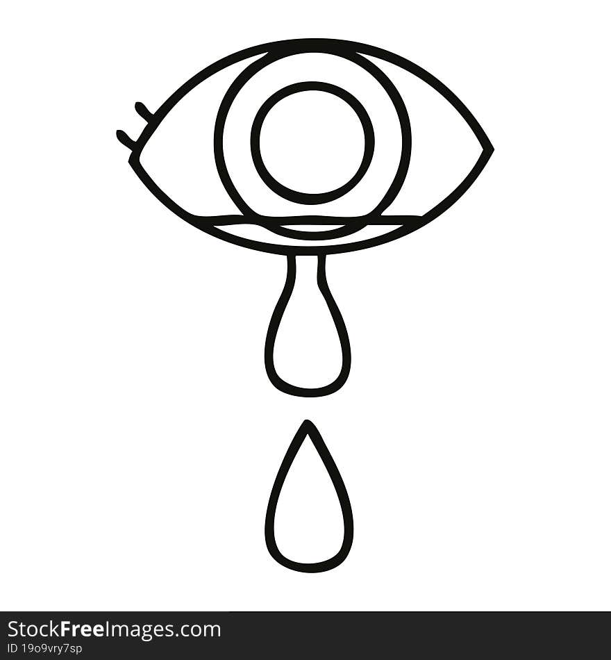 Line Drawing Cartoon Crying Eye