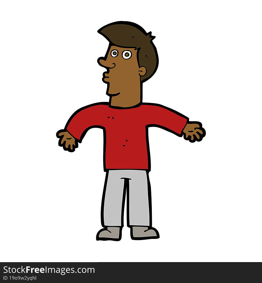 Cartoon Man Shrugging Shoulders