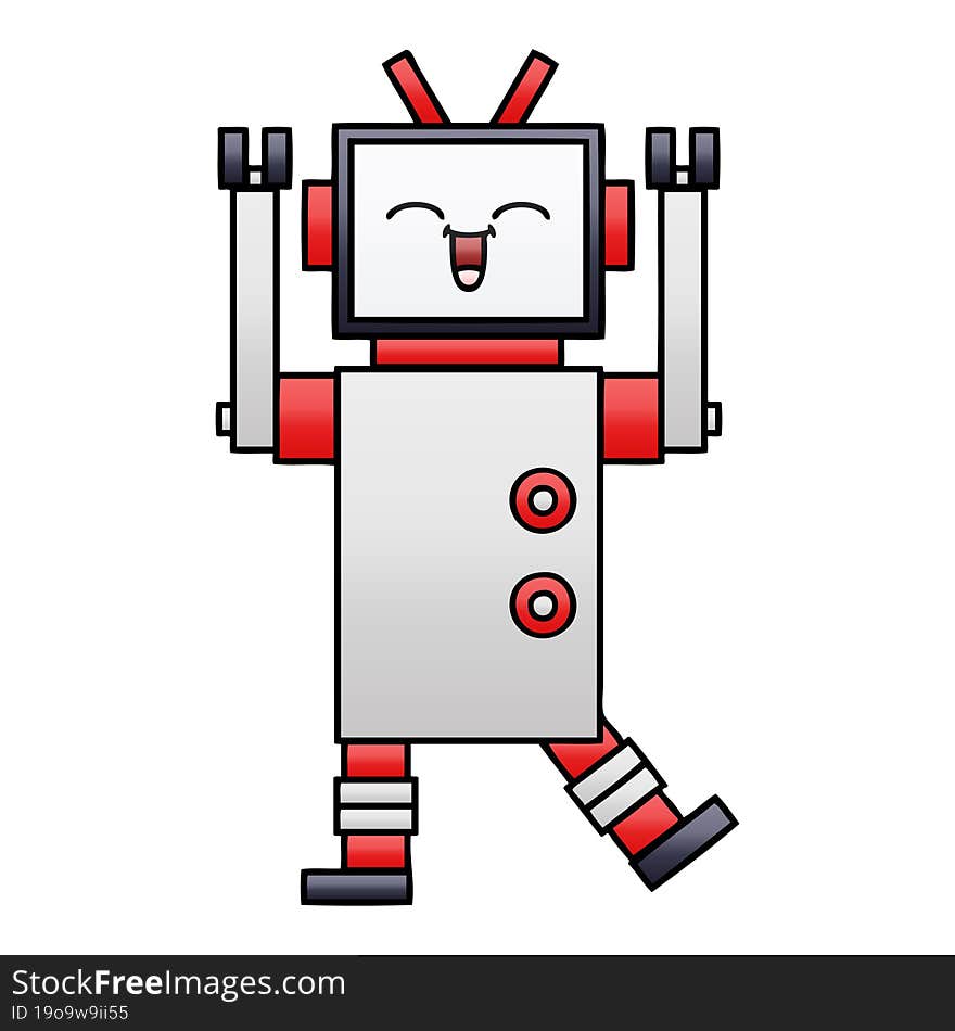 Gradient Shaded Cartoon Robot