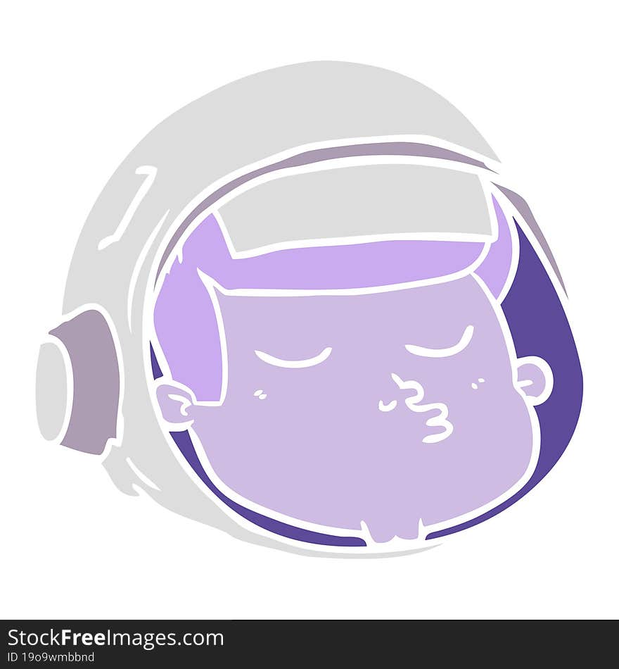 flat color style cartoon astronaut face