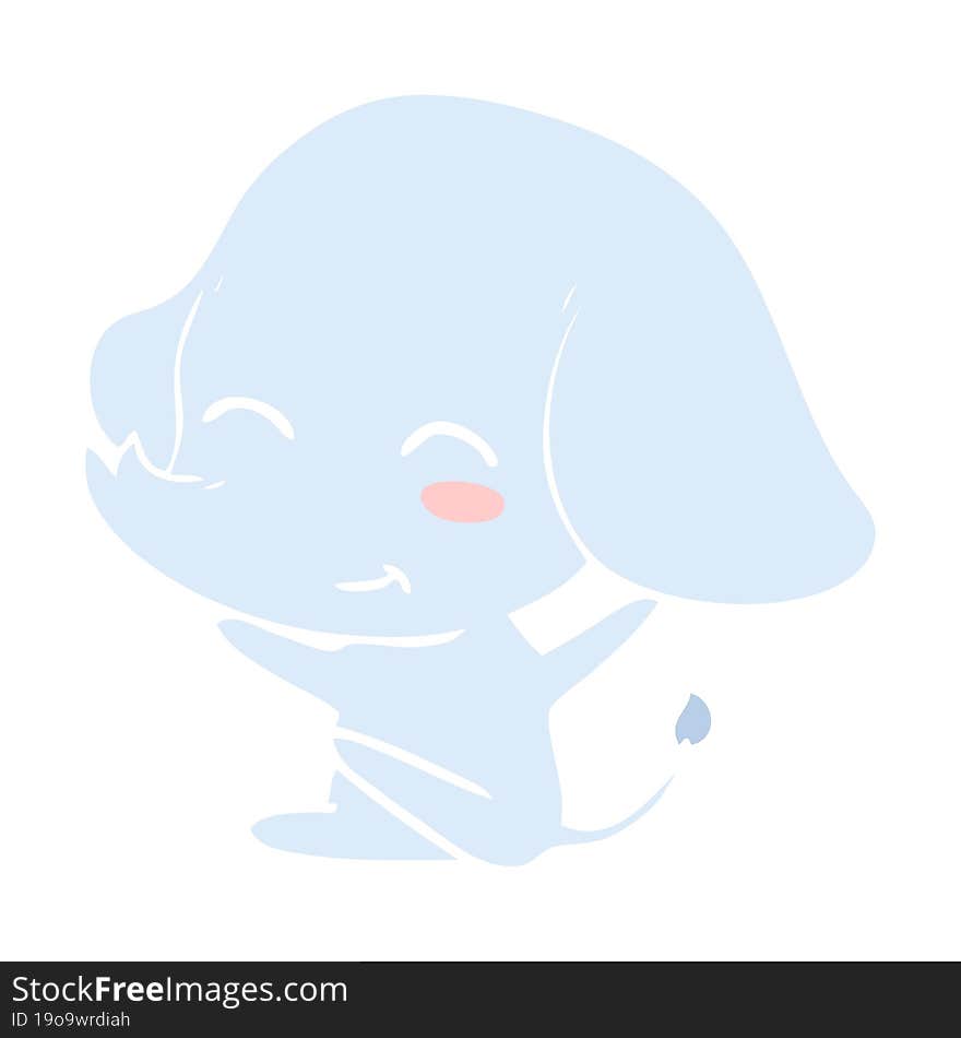 cute flat color style cartoon elephant