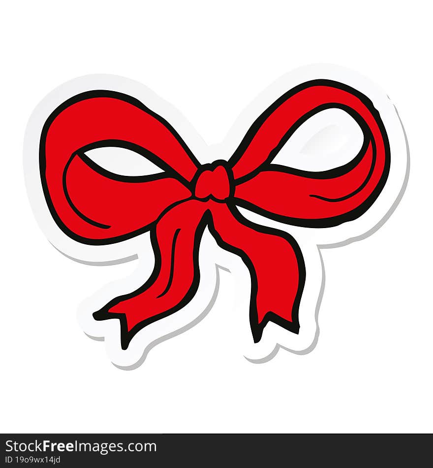 sticker of a cartoon decorative bow