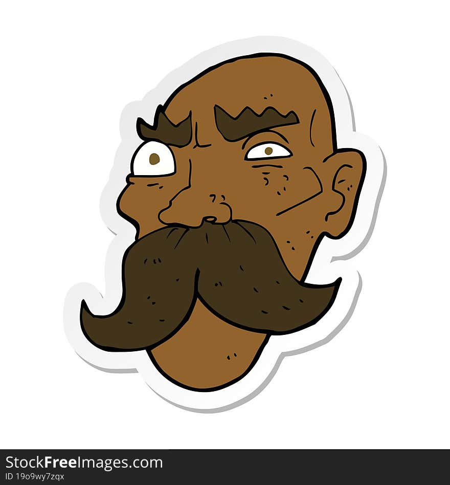 Sticker Of A Cartoon Angry Old Man