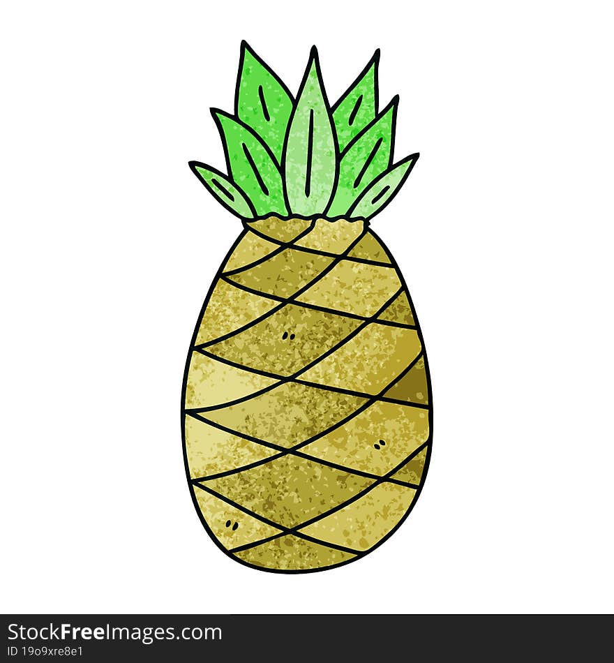 quirky hand drawn cartoon pineapple