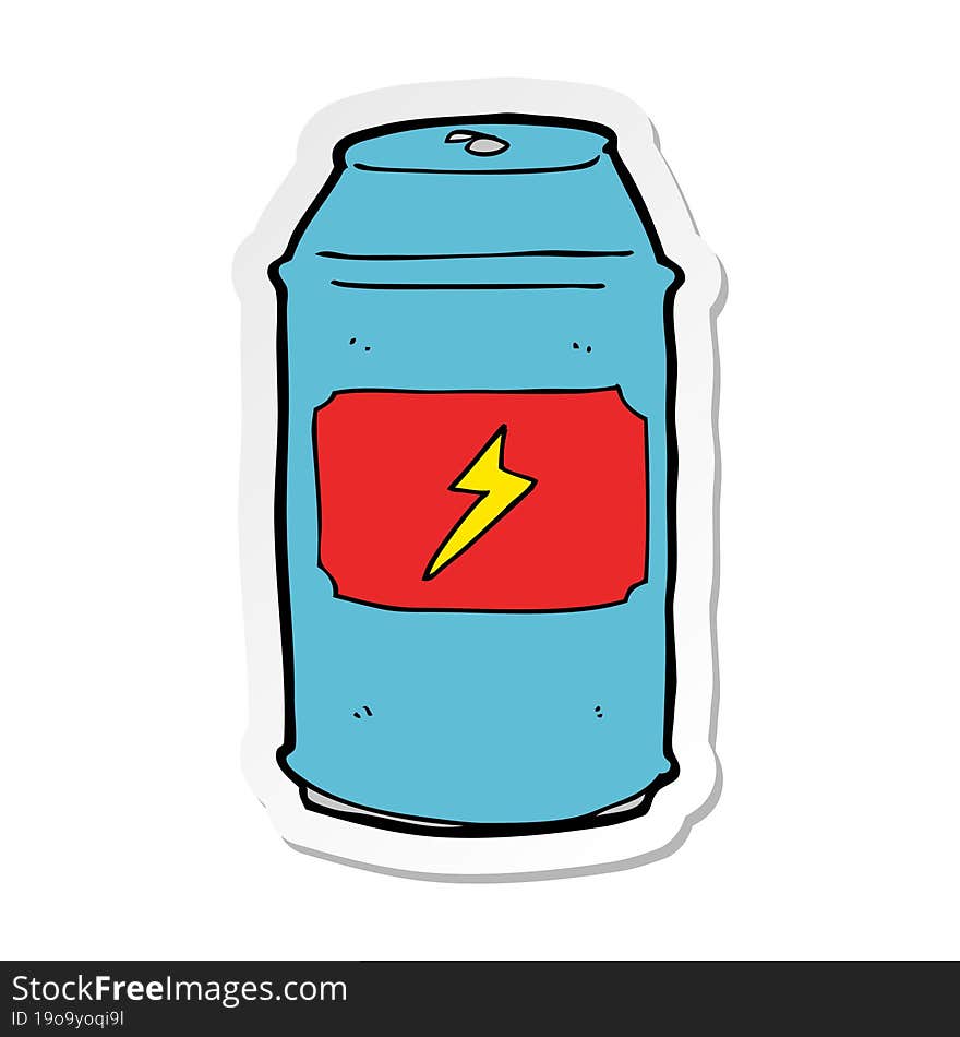 Sticker Of A Cartoon Beer Can