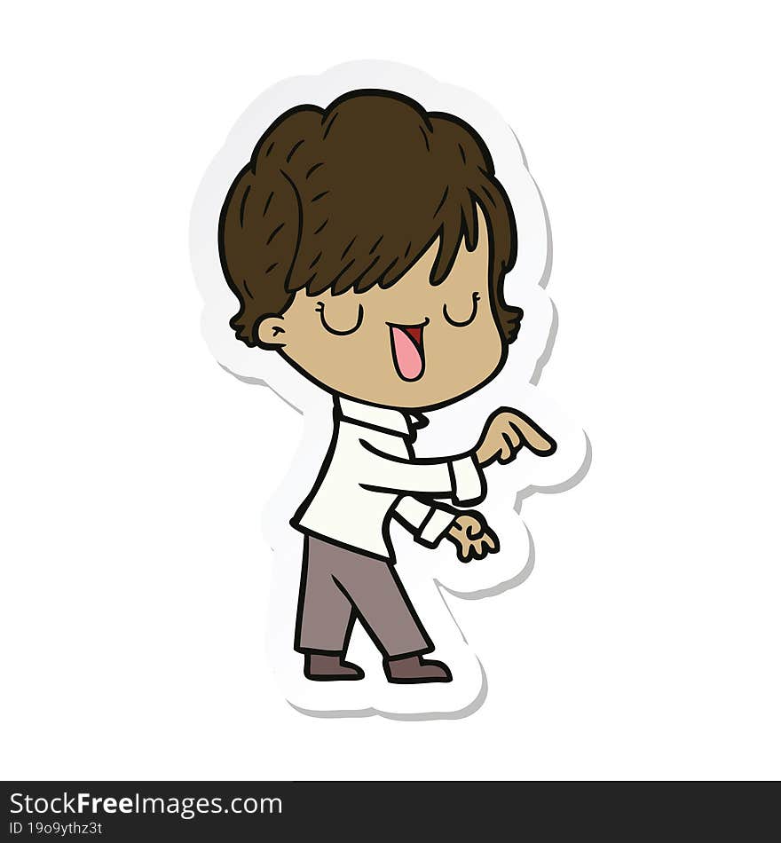 sticker of a cartoon woman talking