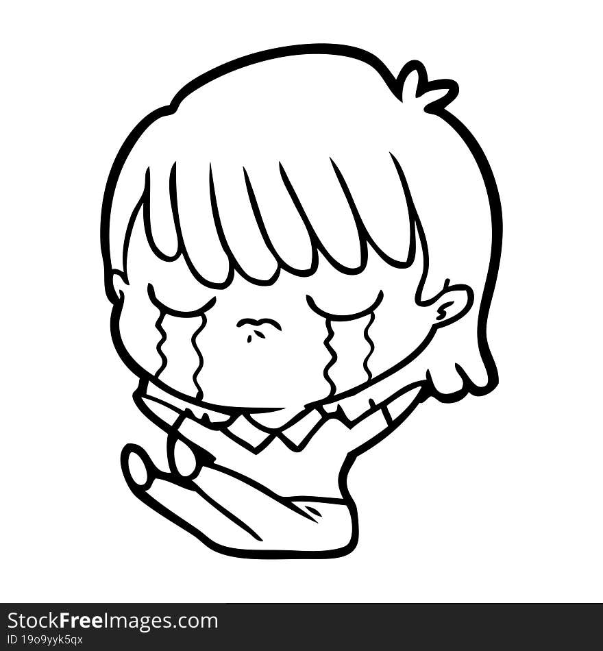 cartoon woman crying. cartoon woman crying