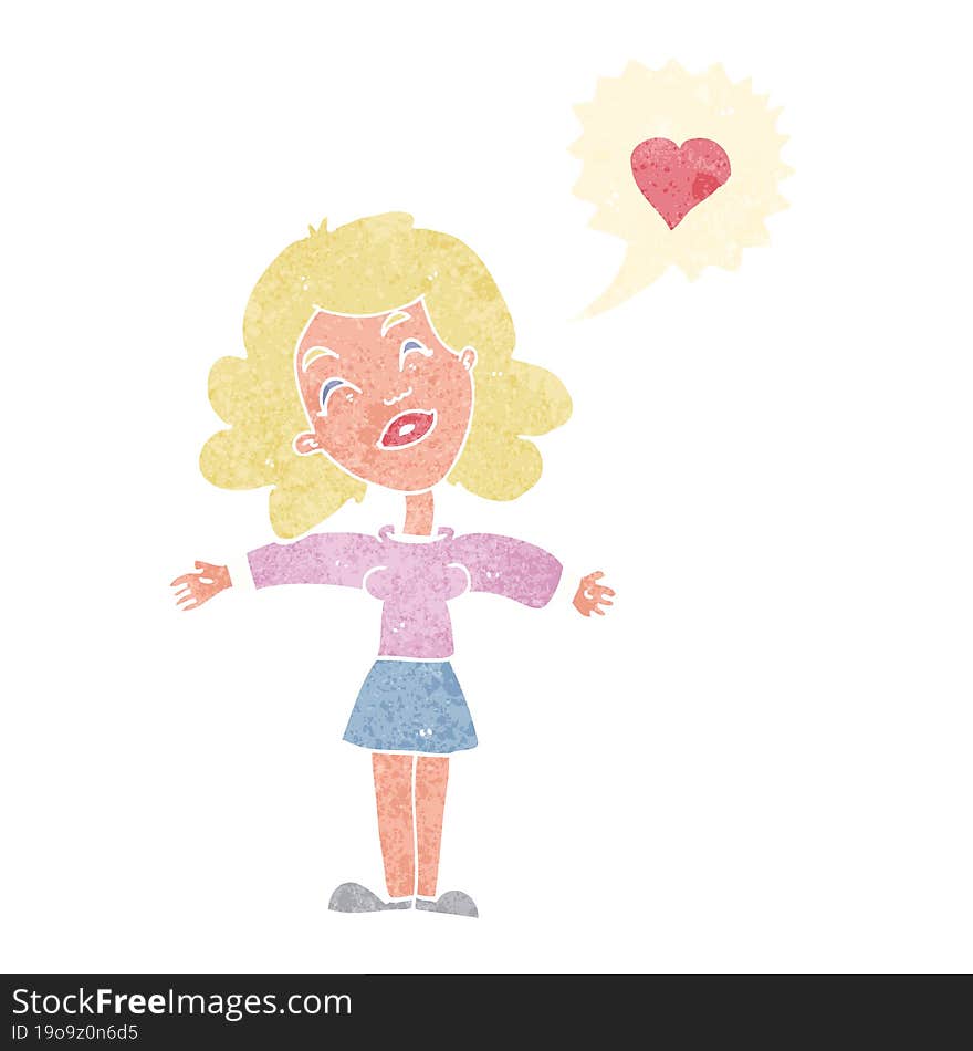 cartoon woman in love