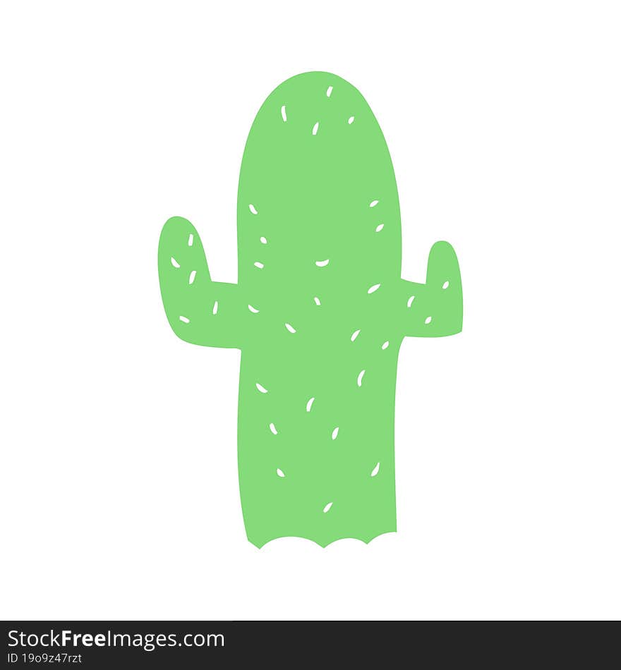 Flat Color Style Cartoon Cactus