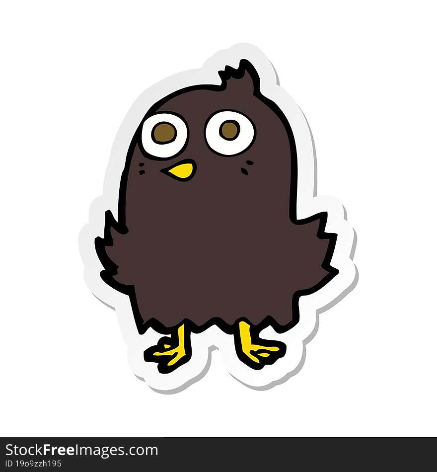 sticker of a funny cartoon bird