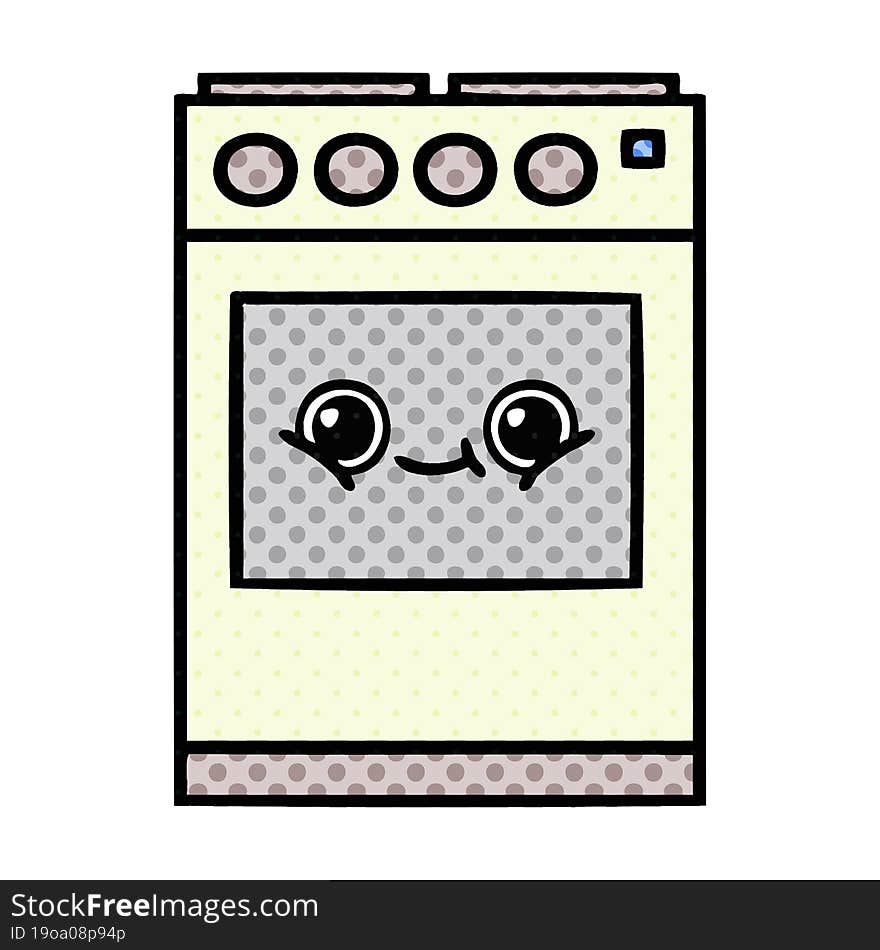 Comic Book Style Cartoon Kitchen Oven