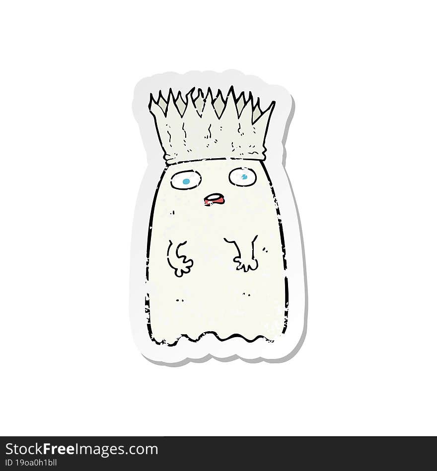 retro distressed sticker of a cartoon ghost