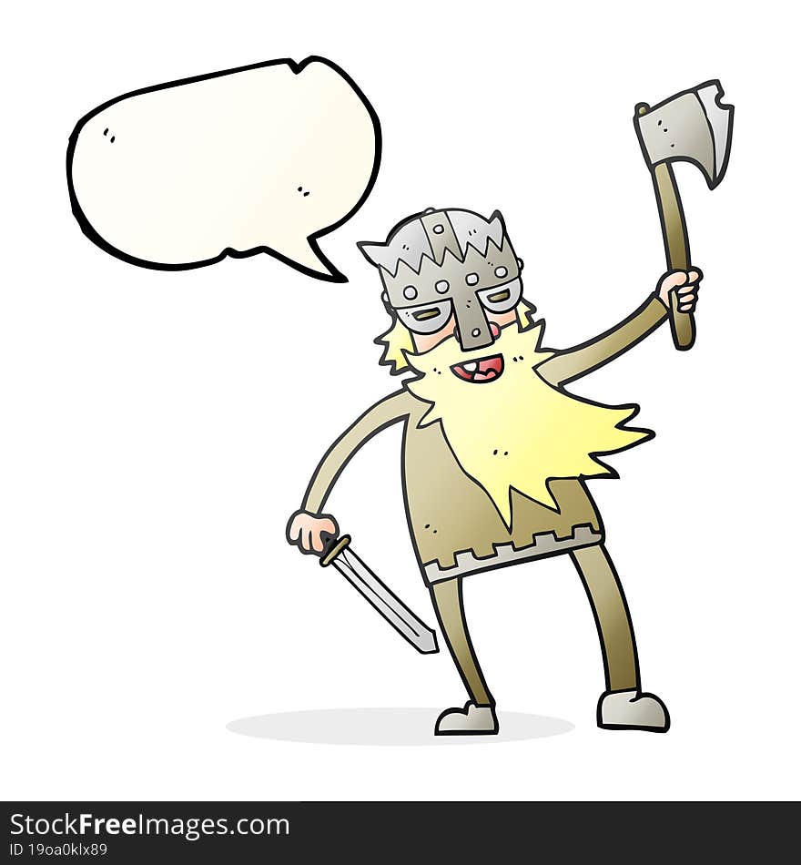 speech bubble cartoon viking warrior