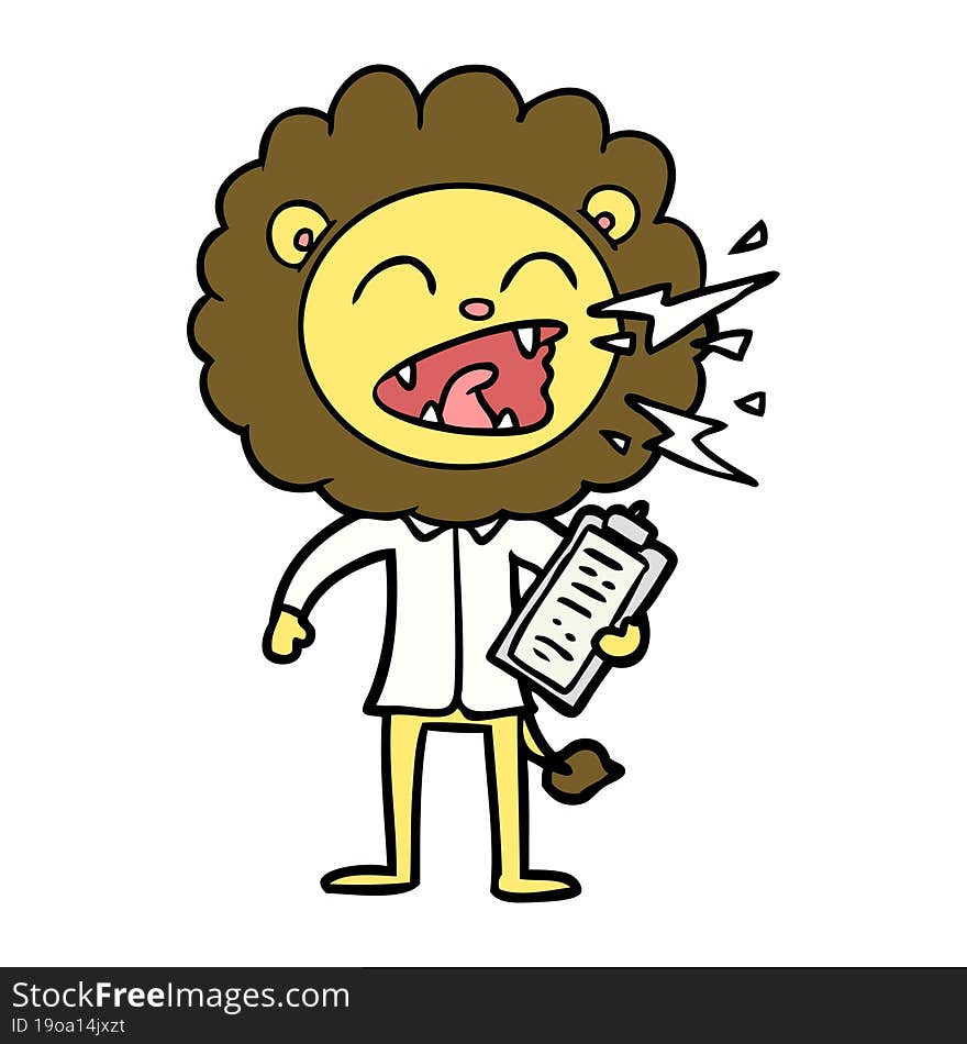 cartoon roaring lion doctor. cartoon roaring lion doctor