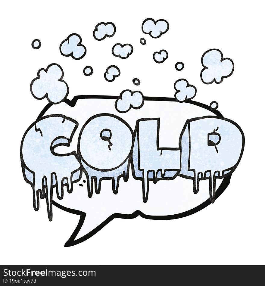 texture speech bubble cartoon cold text symbol