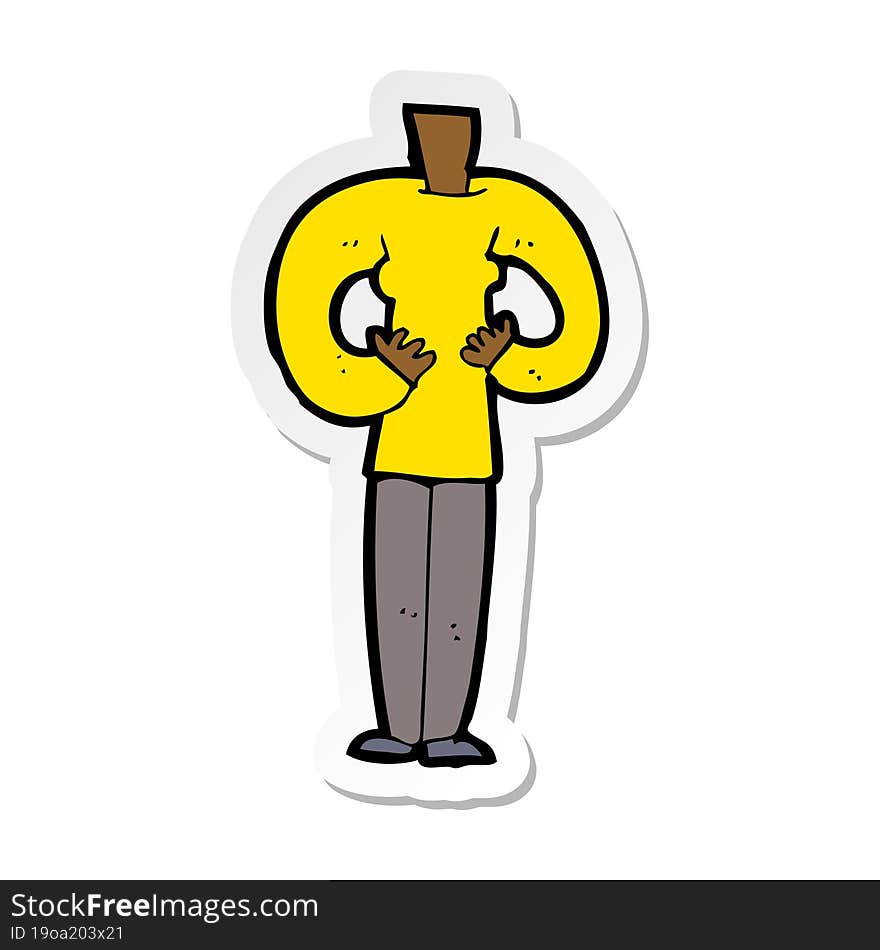 sticker of a cartoon female body