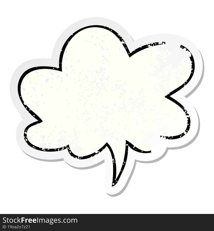 cartoon speech bubble distressed sticker and speech bubble distressed sticker