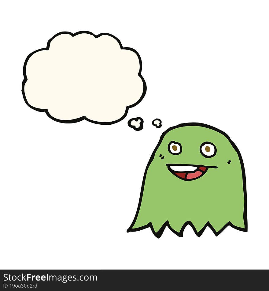 cartoon ghost with thought bubble