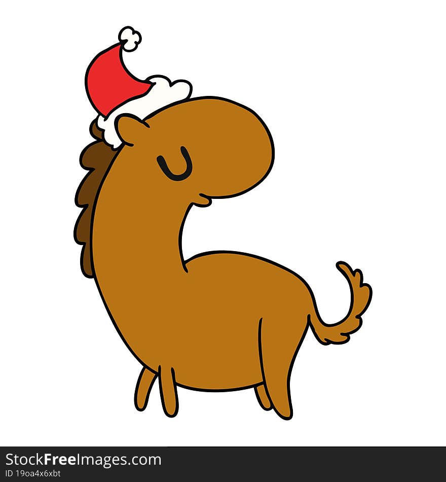 Christmas Cartoon Of Kawaii Horse